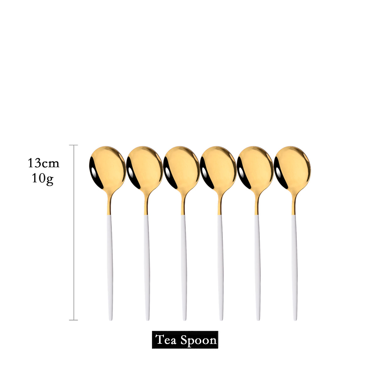 Kitchen Gadgets Gold - 6Pcs Lustrzana łyżeczka do herbaty z