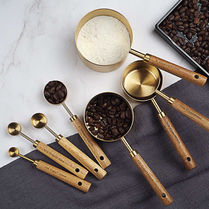 4/8 sztuk drewniane złote kubk – Kitchen Gadgets Gold recenzja i cena